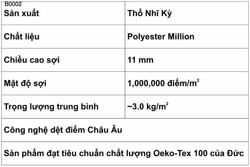 Thảm Lông Ngắn B0002 Thảm Lông Ngắn B0002